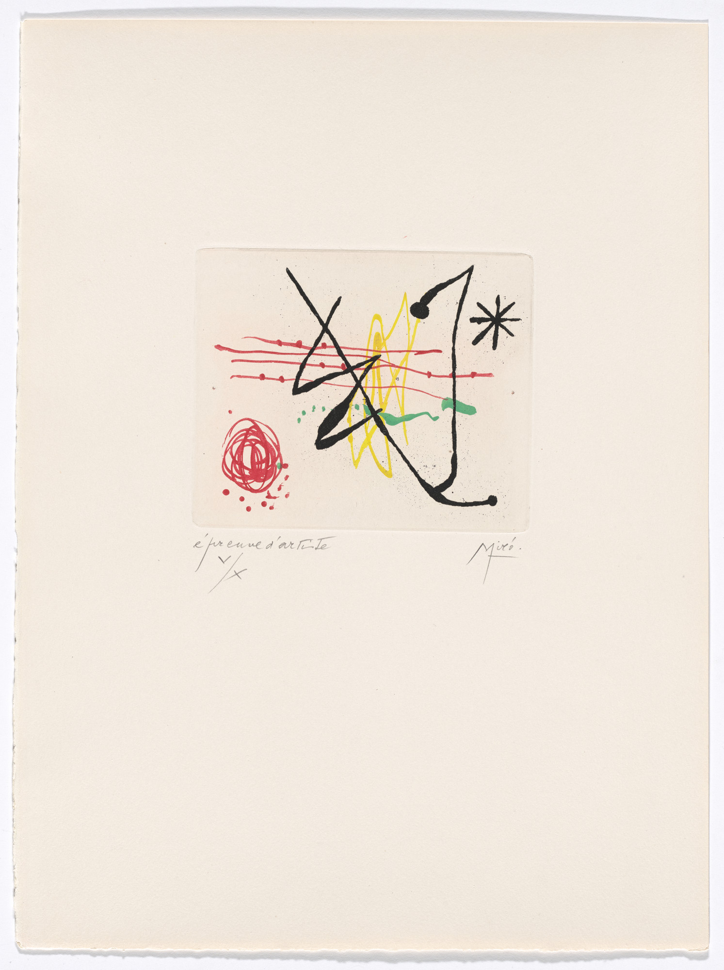 Joan Miró. Plate VIII from The Ring of Dawn Suite ( Suite la bague d'aurore )