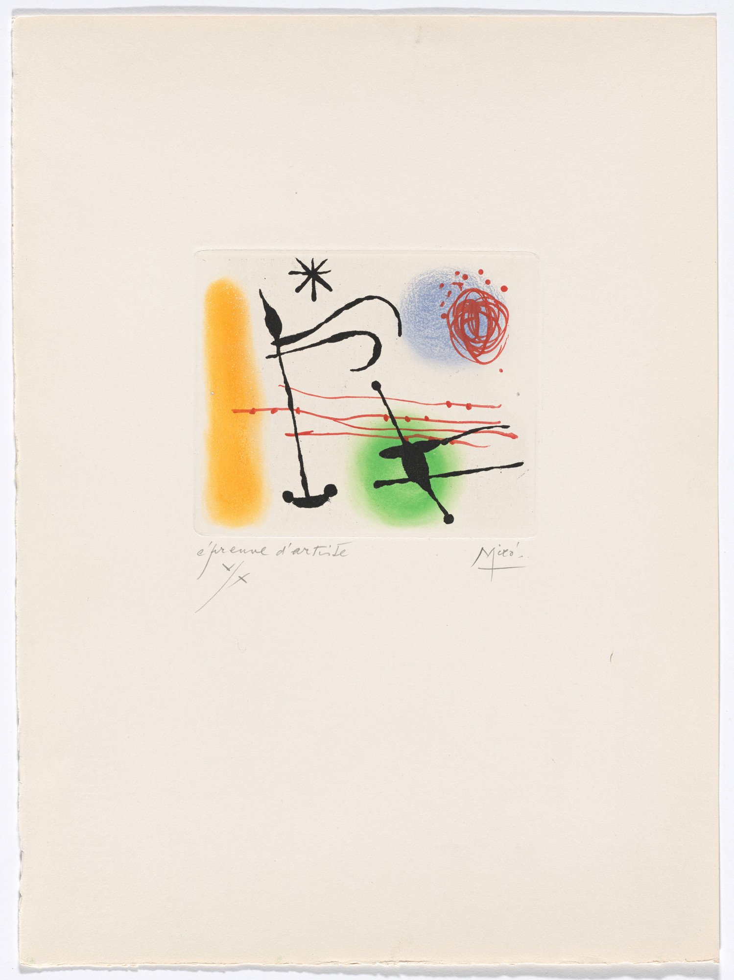 Joan Miró. Plate IX from The Ring of Dawn Suite ( Suite la bague d'aurore )