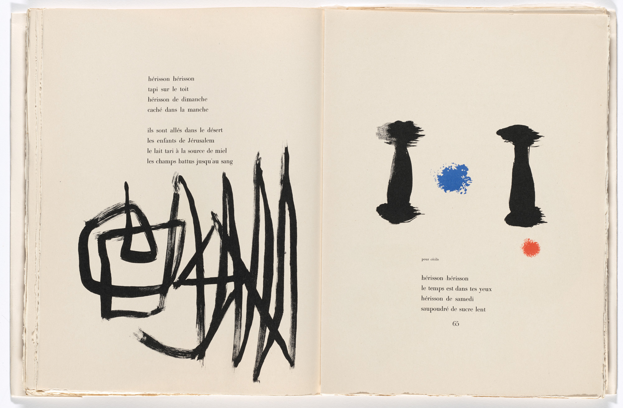Joan Miró. In-text plate (page 64) from Parler seul (Speaking Alone)