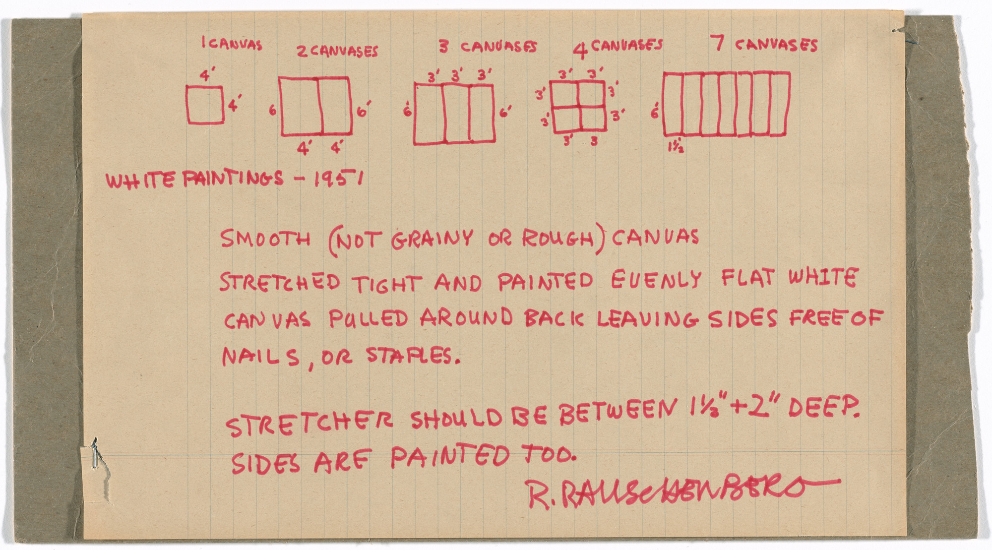 Robert Rauschenberg, Billy Klüver. Instructions for White Paintings. 1965