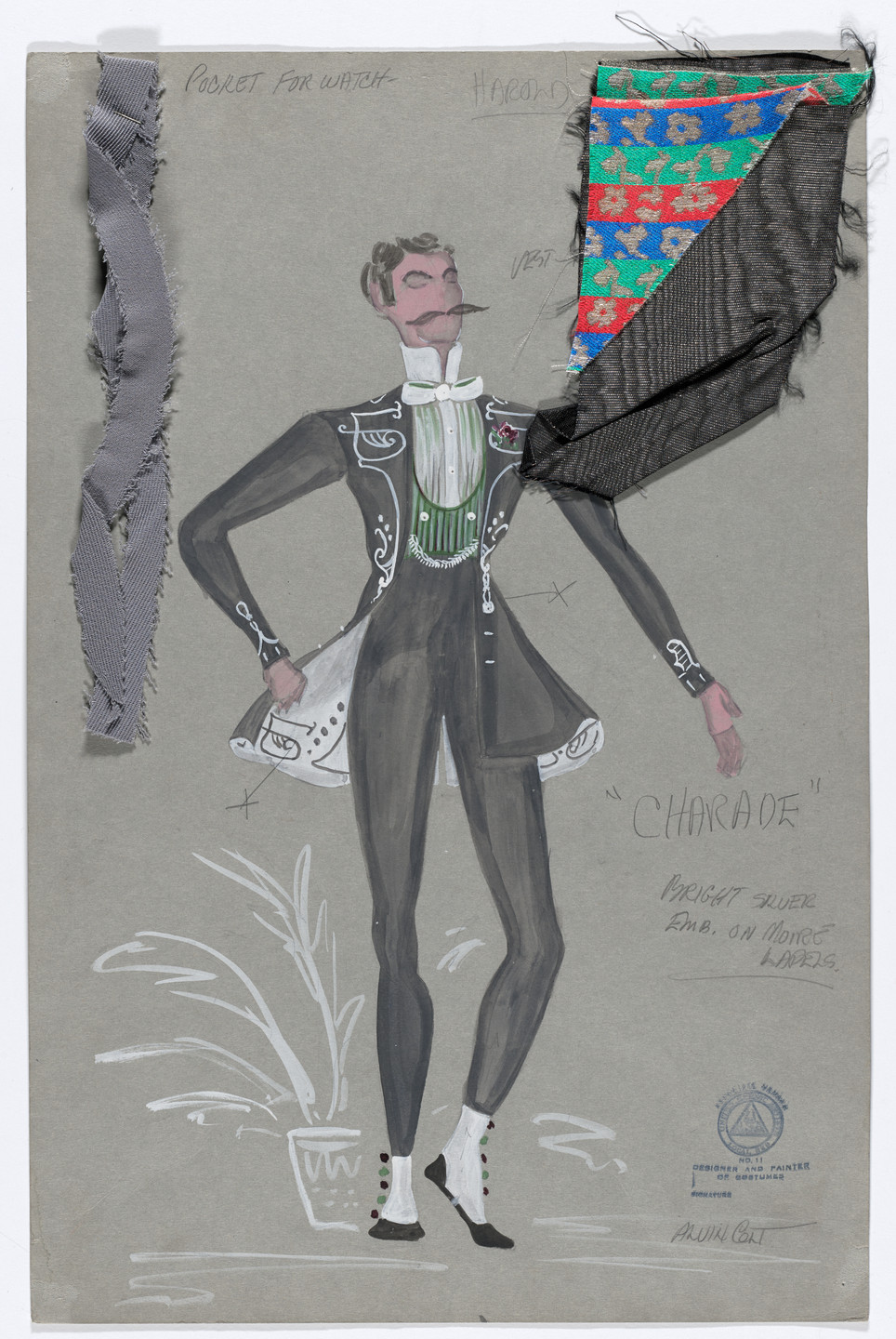 Alvin Colt. Costume design for the ballet Charade (or The Debutante). 1939