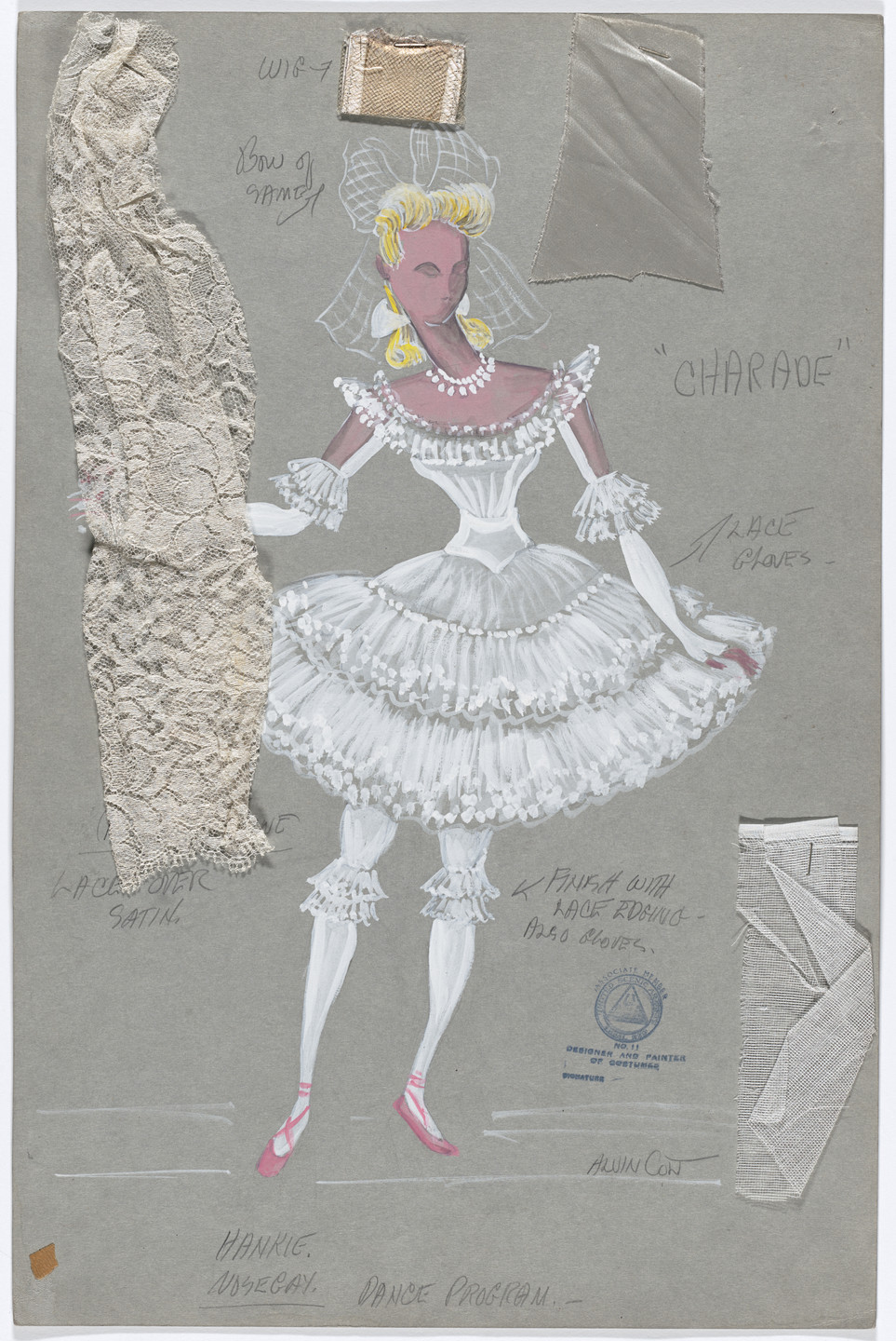 Alvin Colt. Costume design for the ballet Charade (or The Debutante). 1939