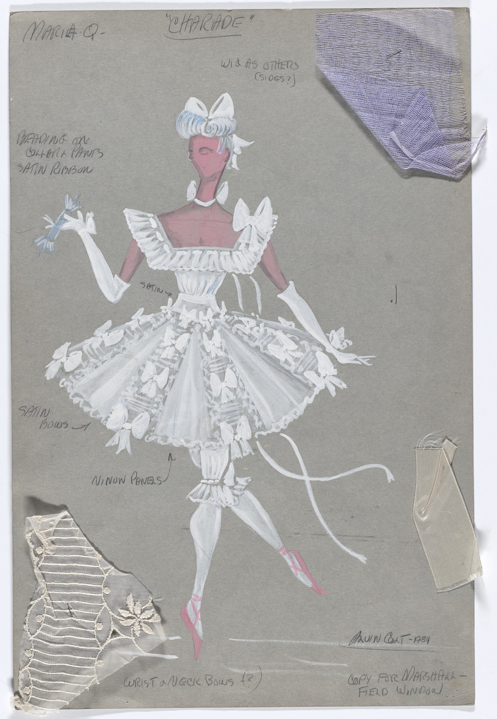 Alvin Colt. Costume design for the ballet Charade (or The Debutante). 1939