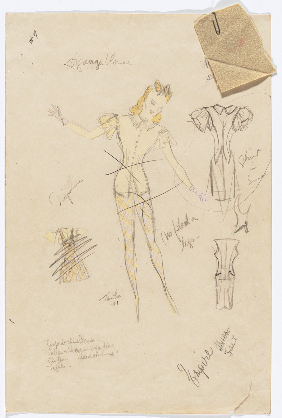 Tom Lee. Maple. Costume design for the ballet Juke-Box. 1941