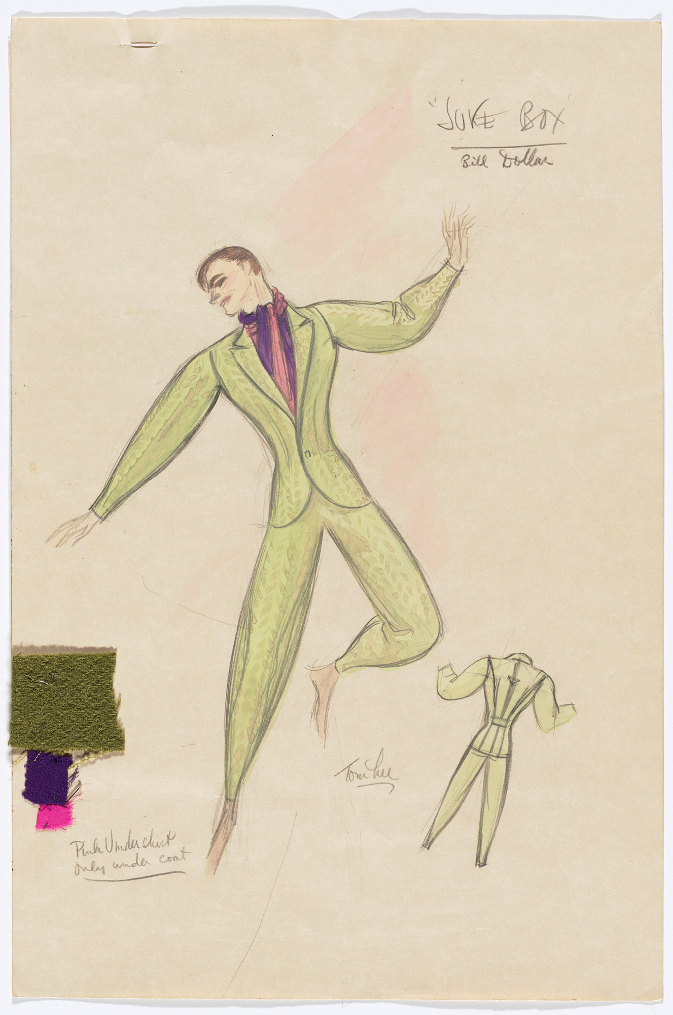Tom Lee. Bill Dollar. Costume design for the ballet Juke-Box