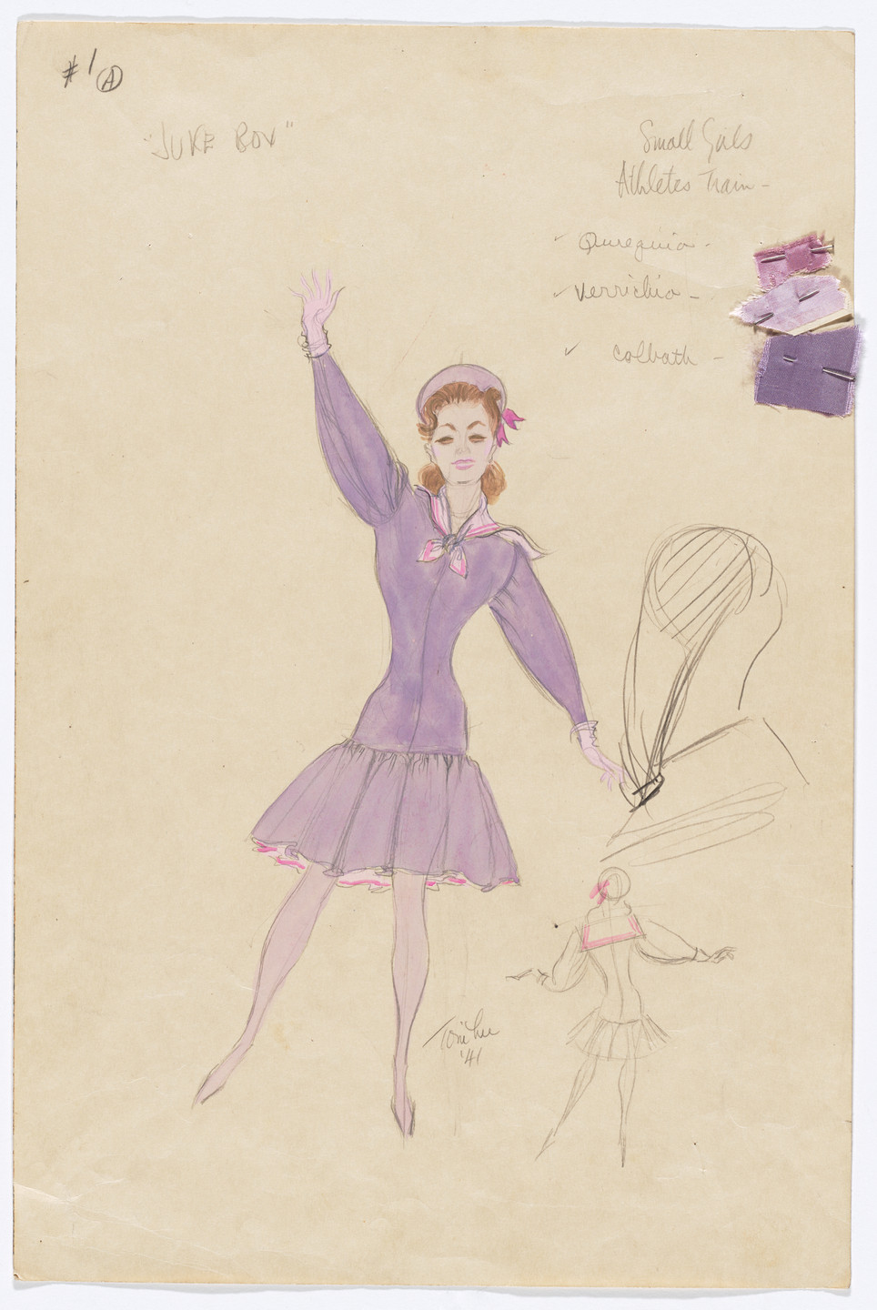 Tom Lee. Small Girls Athletes Train. Costume design for the ballet Juke-Box. 1941