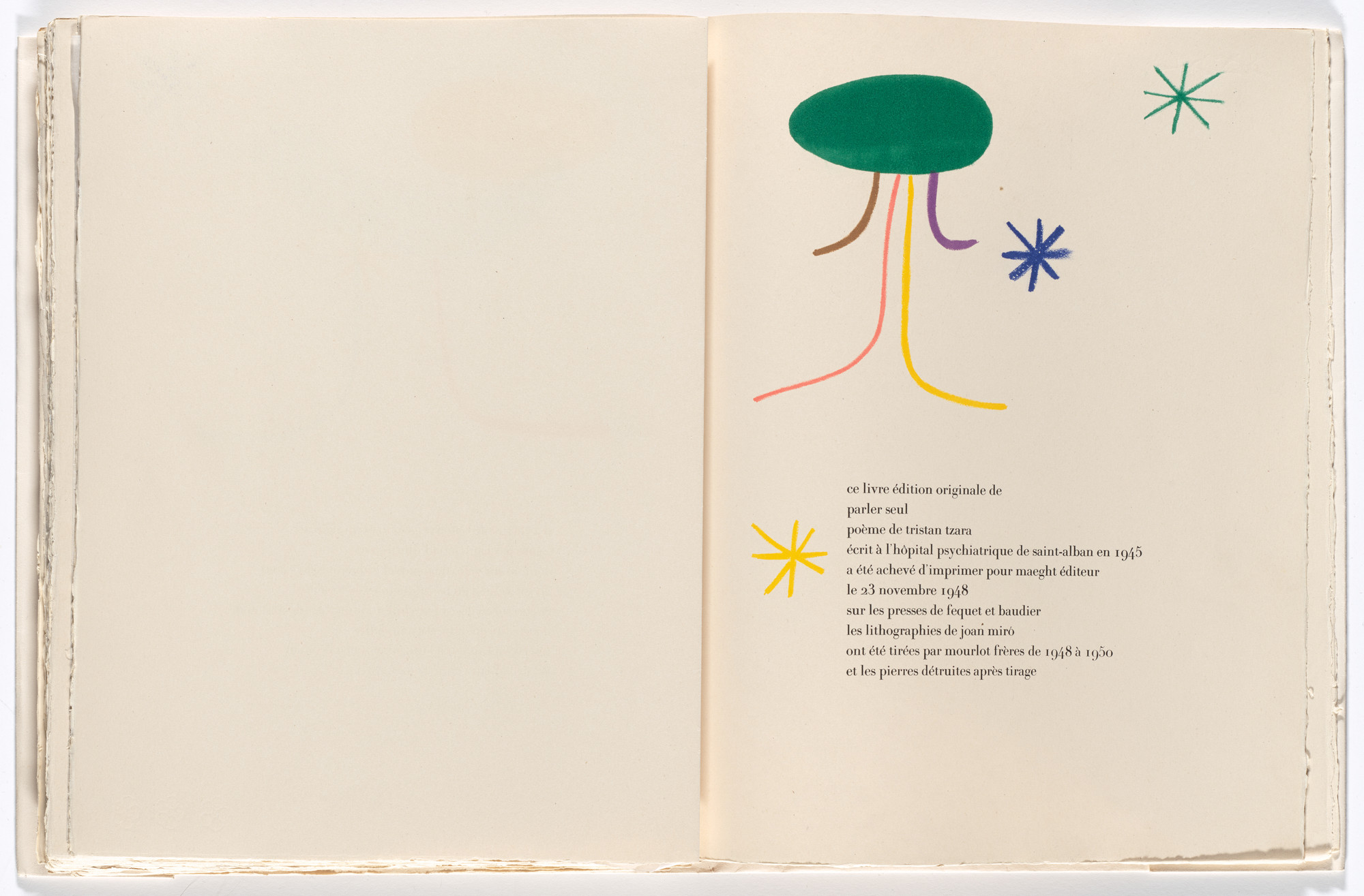 Joan Miró. Parler seul (Speaking Alone). 1948–50, published 1950
