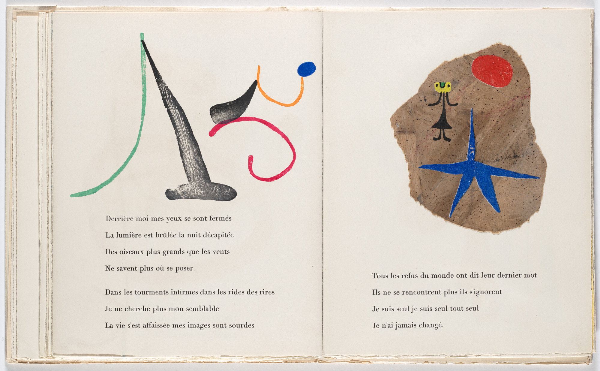 Joan Miró. In-text plate (folio 26 verso) from À toute épreuve (Proof Against All)