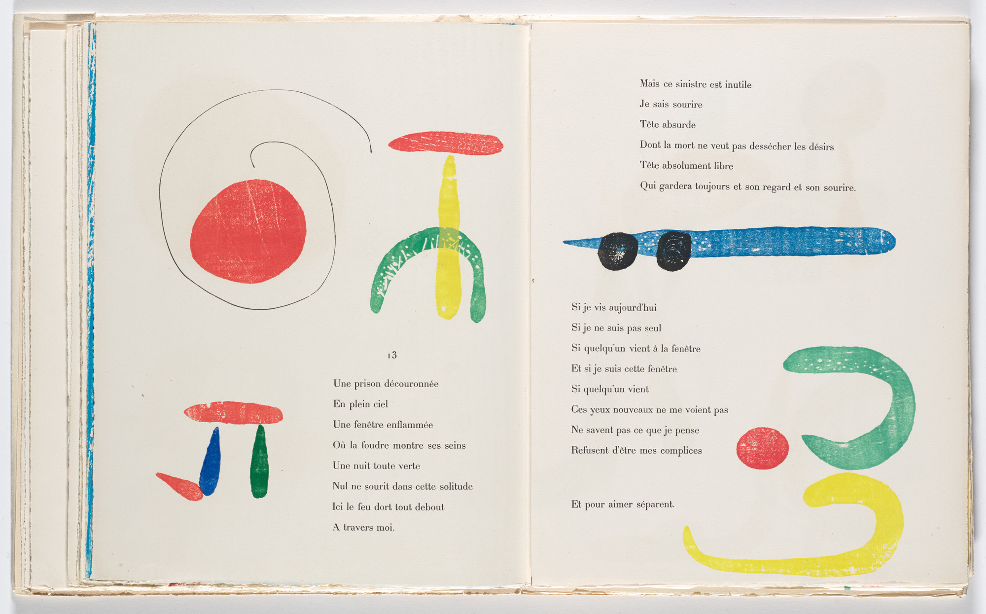 Joan Miró. In-text plate (folio 23 verso) from À toute épreuve (Proof Against All)