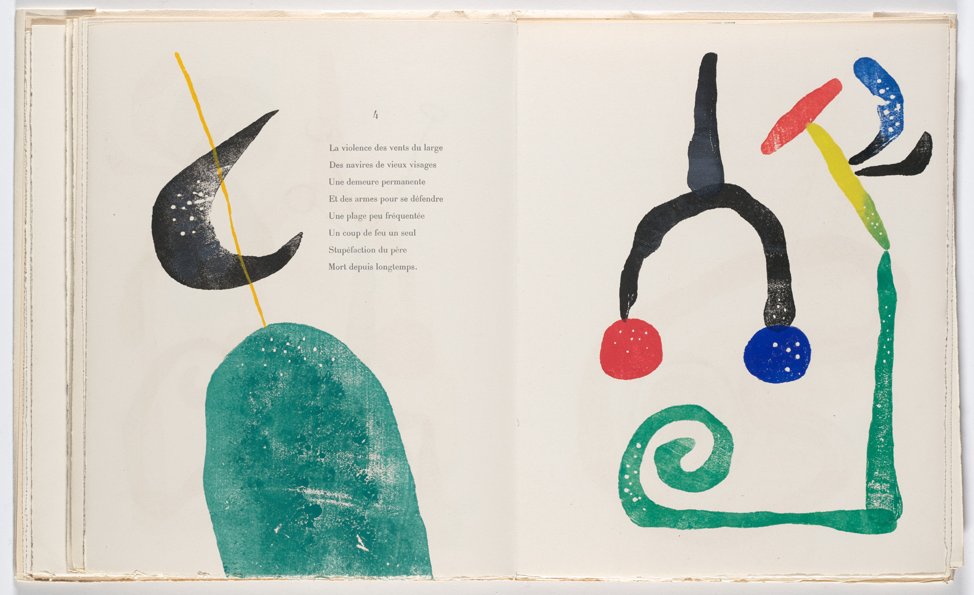 Joan Miró. In-text plate (folio 32 verso) from À toute épreuve (Proof Against All)
