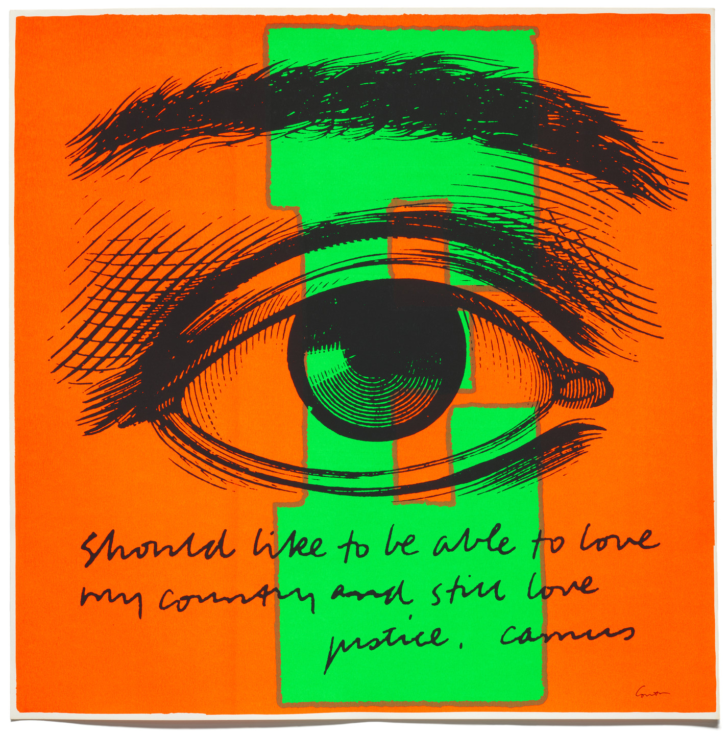 Corita Kent (Sister Mary Corita). E eye love from circus alphabet. 1968
