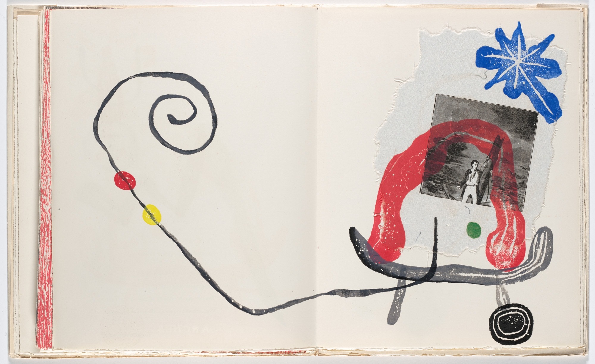 Joan Miró. Double page plate (folios 44 verso and 45) from À toute épreuve (Proof Against All)