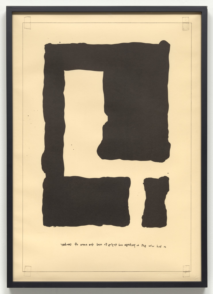 Untitled (A Bud Who Got a Package and Trying to Read the Name of Sender) from an untitled series