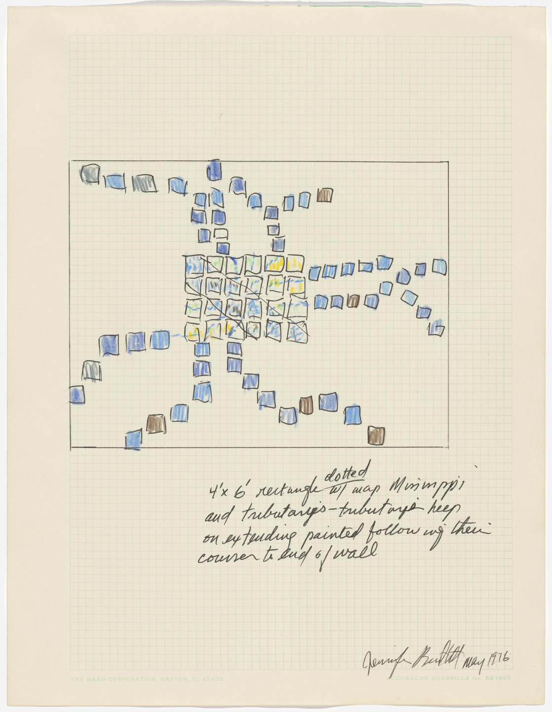 Jennifer Bartlett. Untitled (Mississippi River). 1976