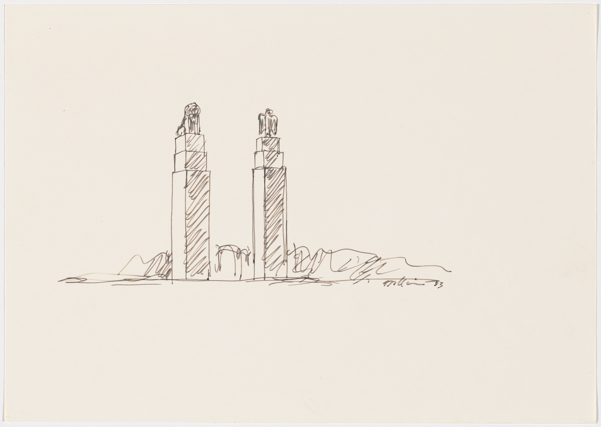 Hans Hollein. Holly Folly (two towers)