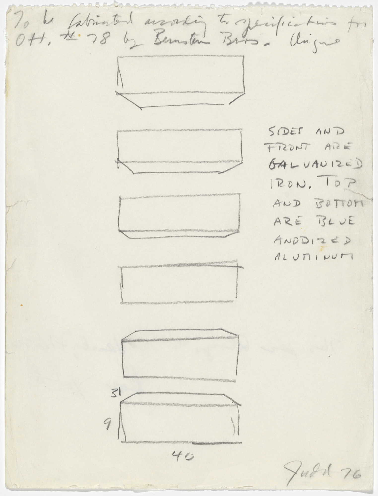 Donald Judd. Study for Otterlo Show Wall Sculpture