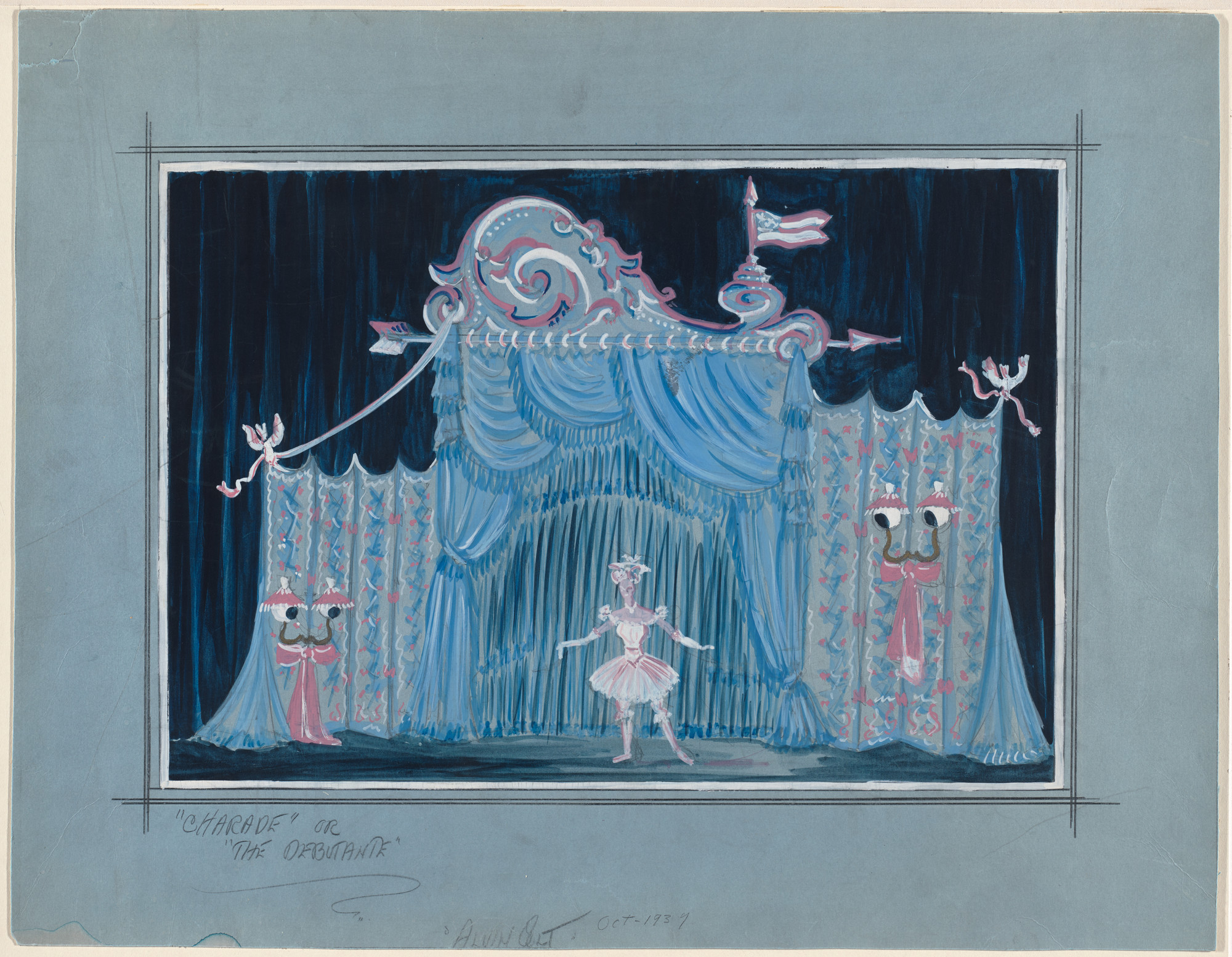 Alvin Colt. Set design for the ballet Charade (or The Debutante)