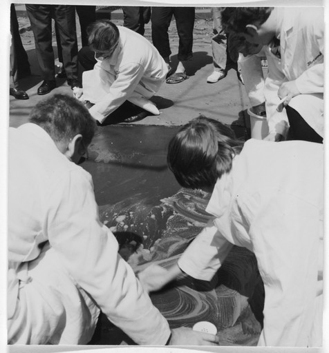 Hi Red Center with Genpei Akasegawa, Natsuyuki Nakanishi, Jiro Takamatsu. Street Cleaning Event (1964), performed during Fluxfest Presents Hi Red Center Street Cleaning Event, Grand Army Plaza, New York, June 11, 1966. 1966