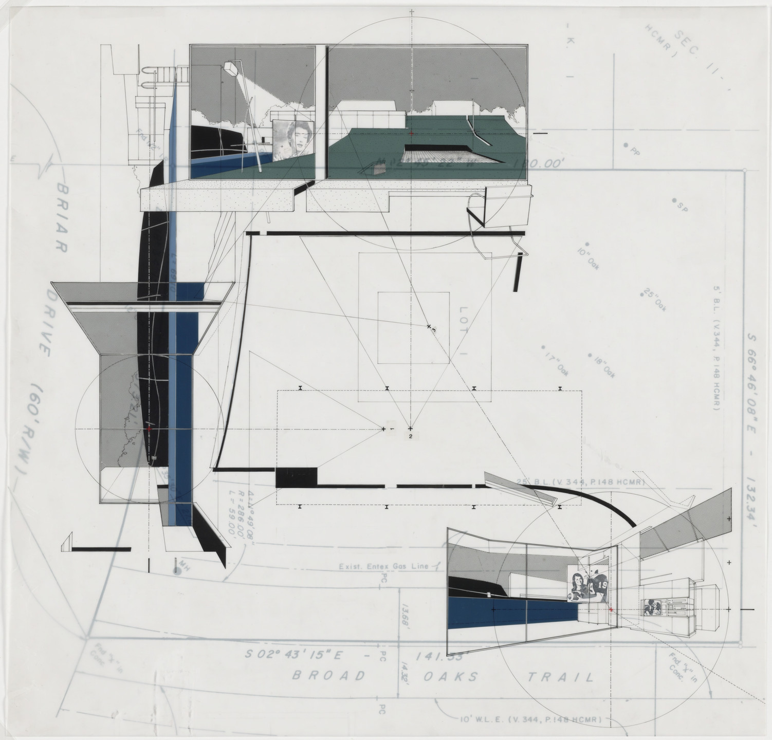 Joel Sanders. Kyle Residence, Houston, Texas, Plan and perspective. 1995