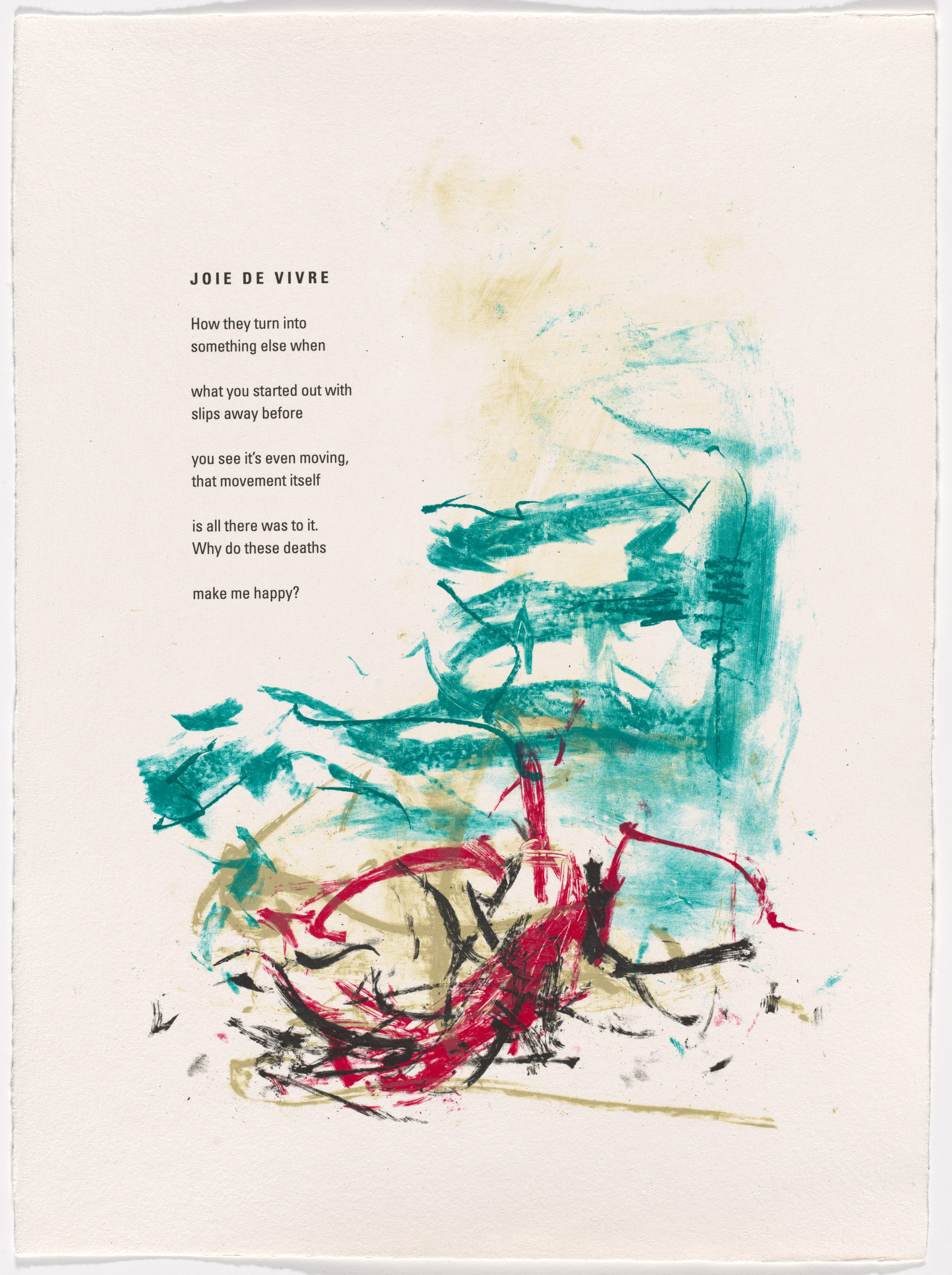 Joan Mitchell. In-text plate (folio 2) from Poems