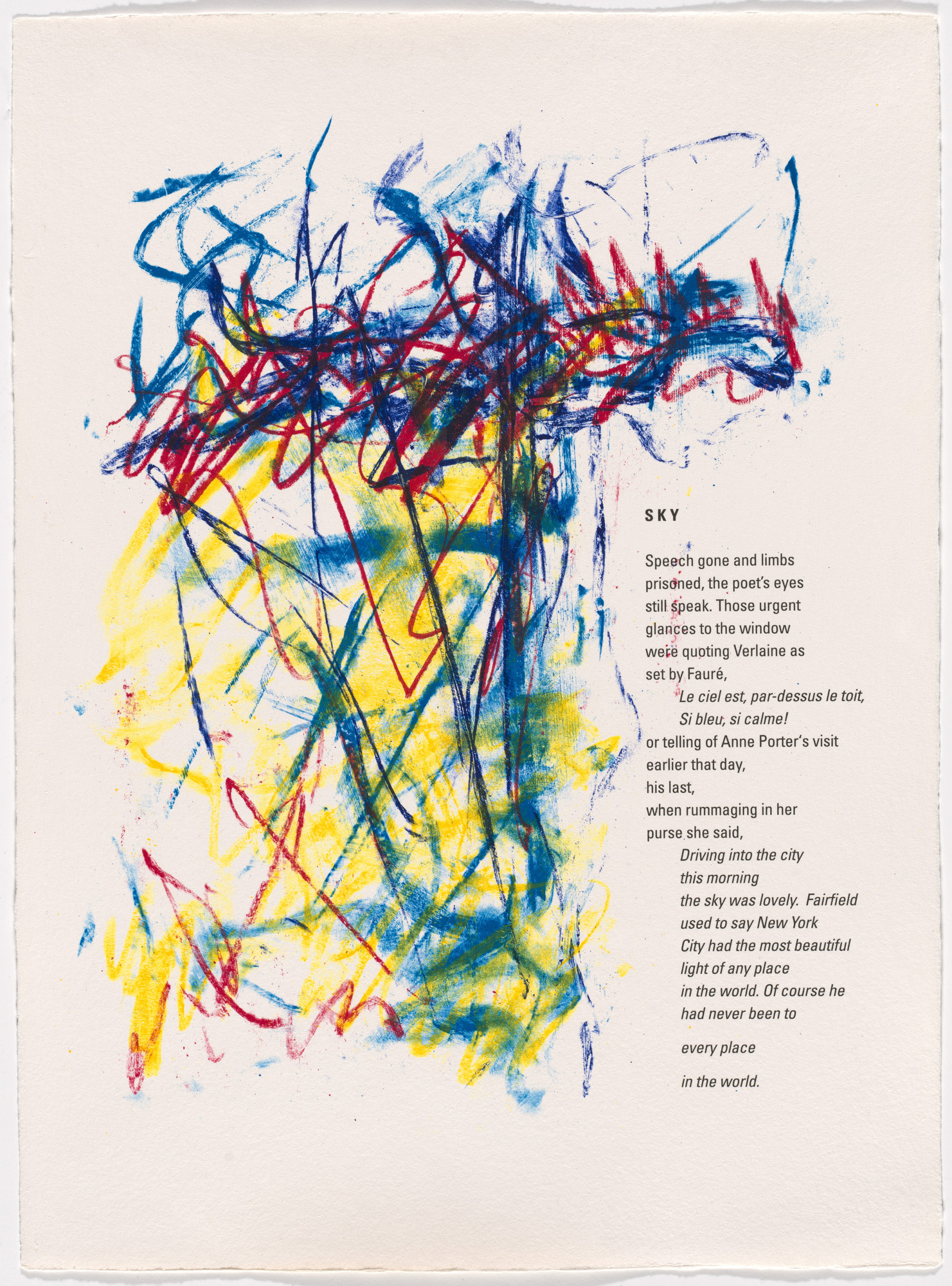 Joan Mitchell. In-text plate (folio 9) from Poems
