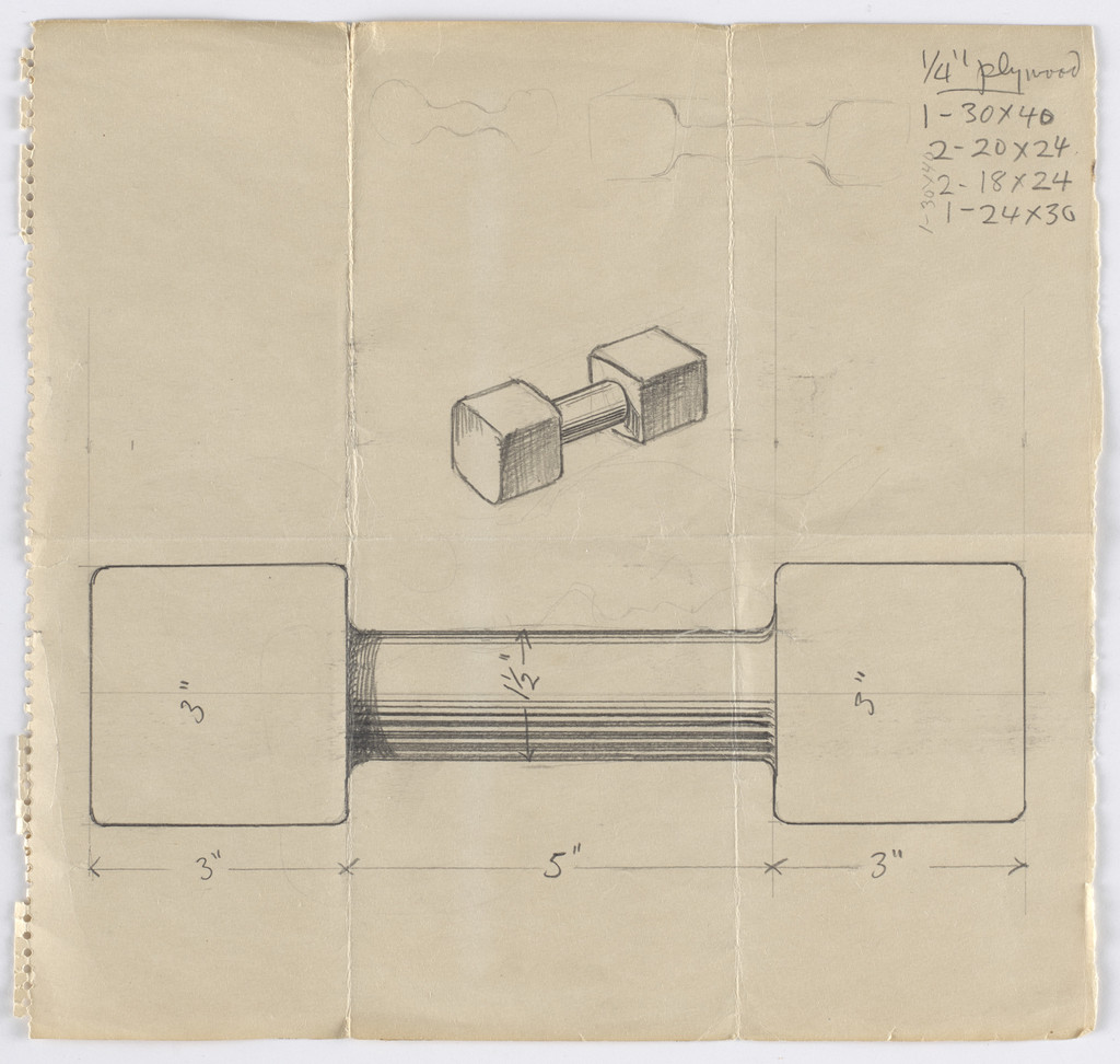 Plywood Dumbbells, Man Ray, c. 1943