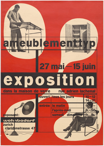 Max Bill. Poster for an exhibition of furniture by Wohnbedarf at
