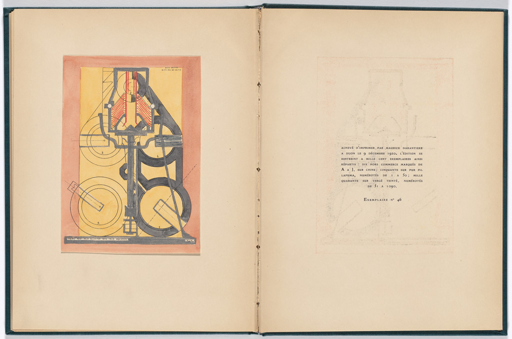 Reproduction of Petite solitude au milieu des soleils (A Little Solitude in the Midst of Suns) (facing colophon) from Monographie Francis Picabia (Francis Picabia Monograph)