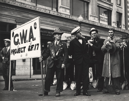 C.W.A. Project Workers Waiting to join the Funeral Parade for Killed Workers, General Strike, San Francisco