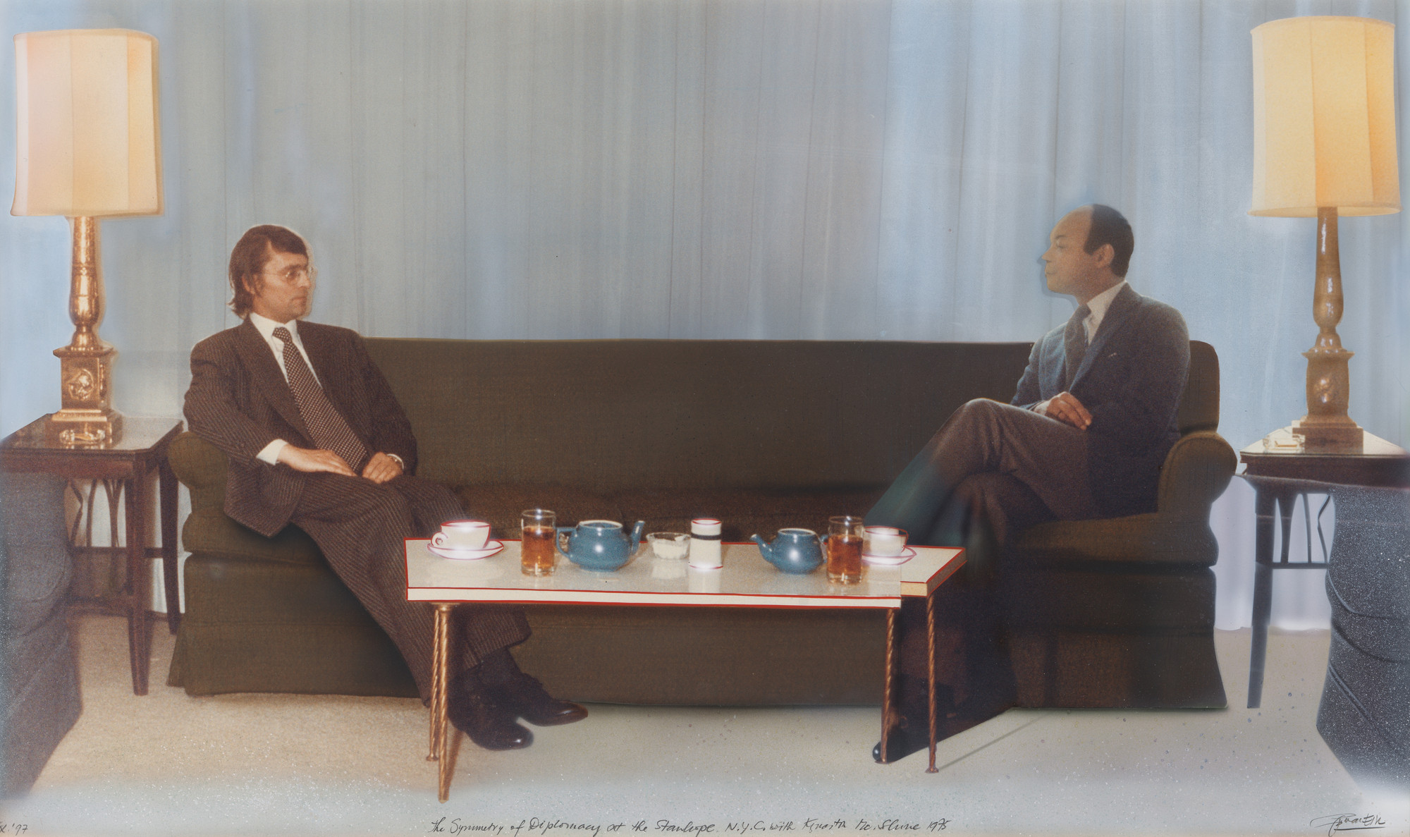 Ger van Elk. The Symmetry of Diplomacy at The Stanhope Hotel, N.Y.C. with Kynaston McShine. 1975