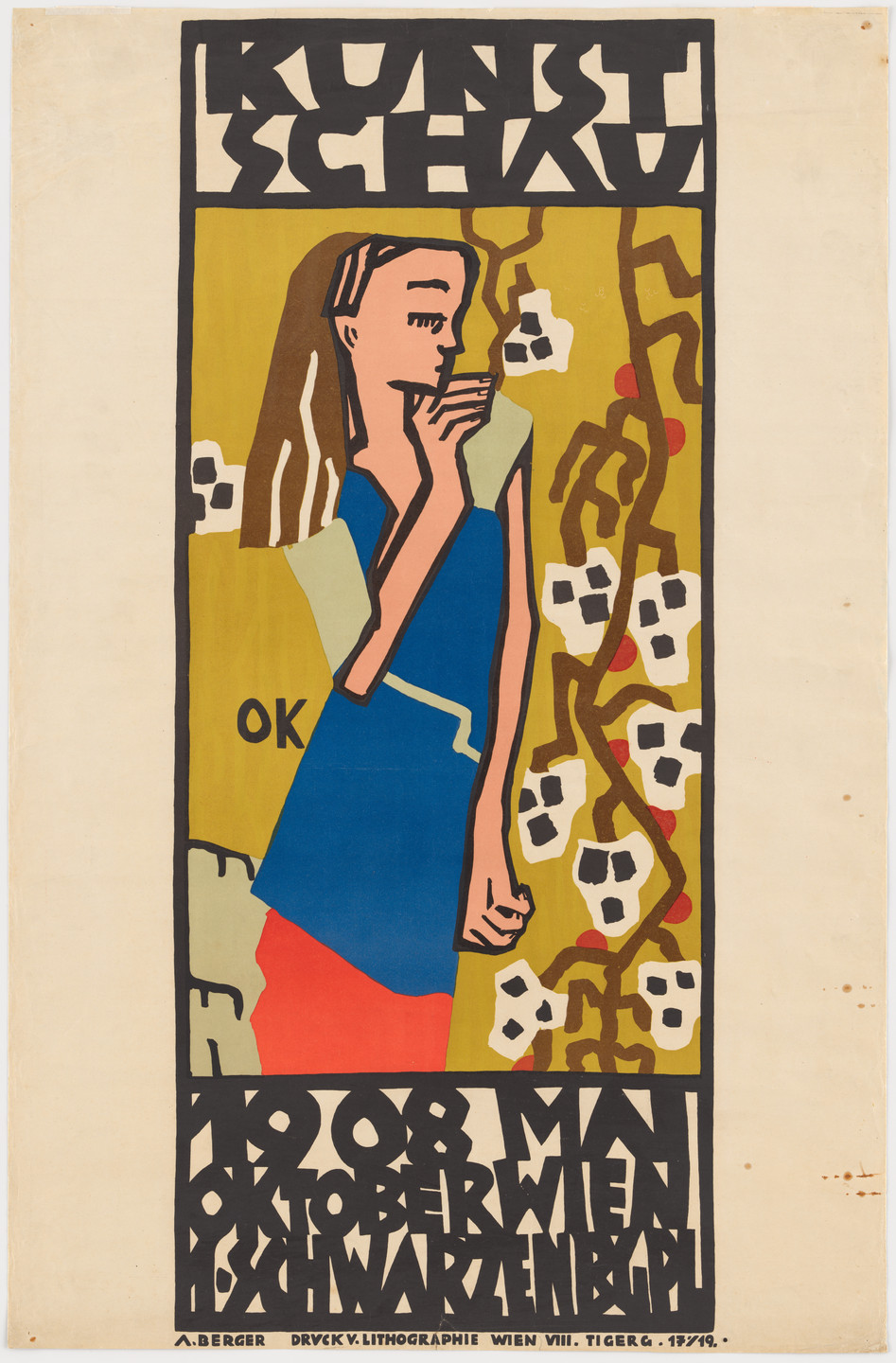 Oskar Kokoschka. Poster for the Kunstschau Wien (Vienna Art Show). 1908
