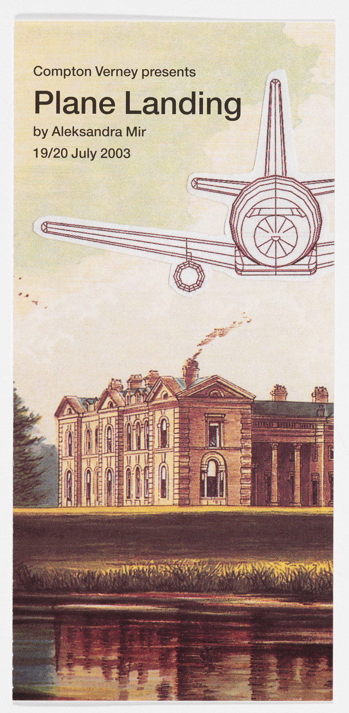 Aleksandra Mir. Promotional material for Plane Landing, Compton Verney, Warwickshire, UK, July 19–20, 2003. 2003