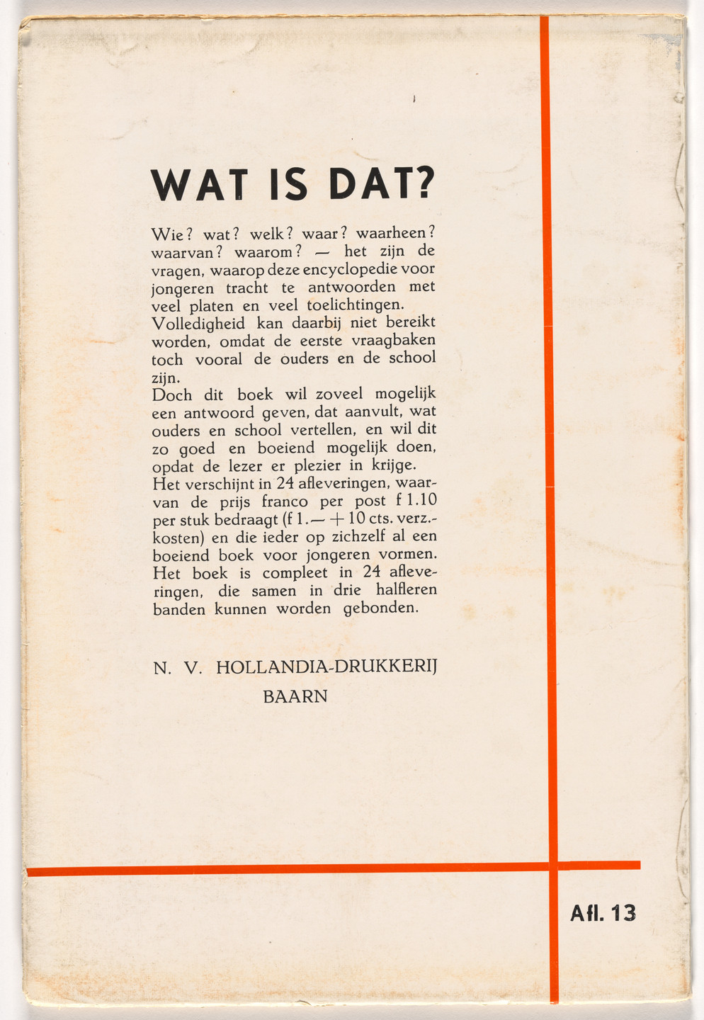 Fré Cohen. What is that? The Encyclopedia for Young People, vol. 13 (Wat is Dat? De Encyclopedie Voor Jongeren). 1935