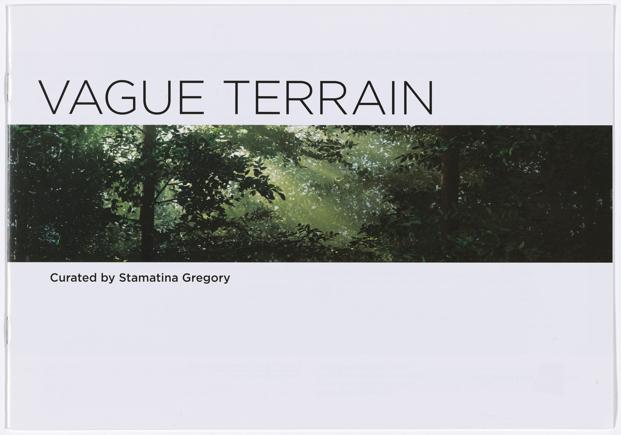 Aleksandra Mir. Brochure for Vague Terrain: Analogues of Place in Contemporary Photography , The FLAG Art Foundation, May 8–September 1, 2009