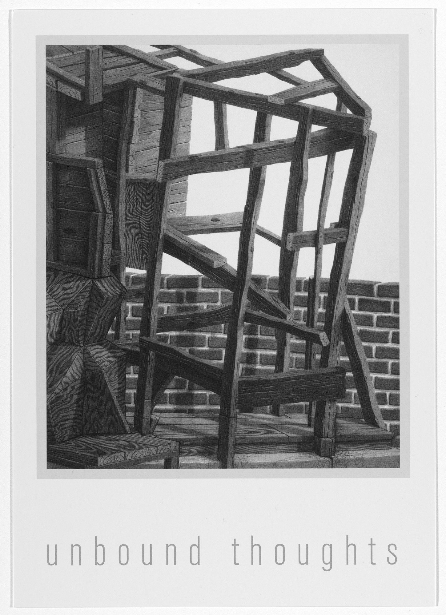 Aleksandra Mir. Announcement card for Unbound Thoughts , James Kelly Contemporary, Santa Fe, February 19–April 10, 2010