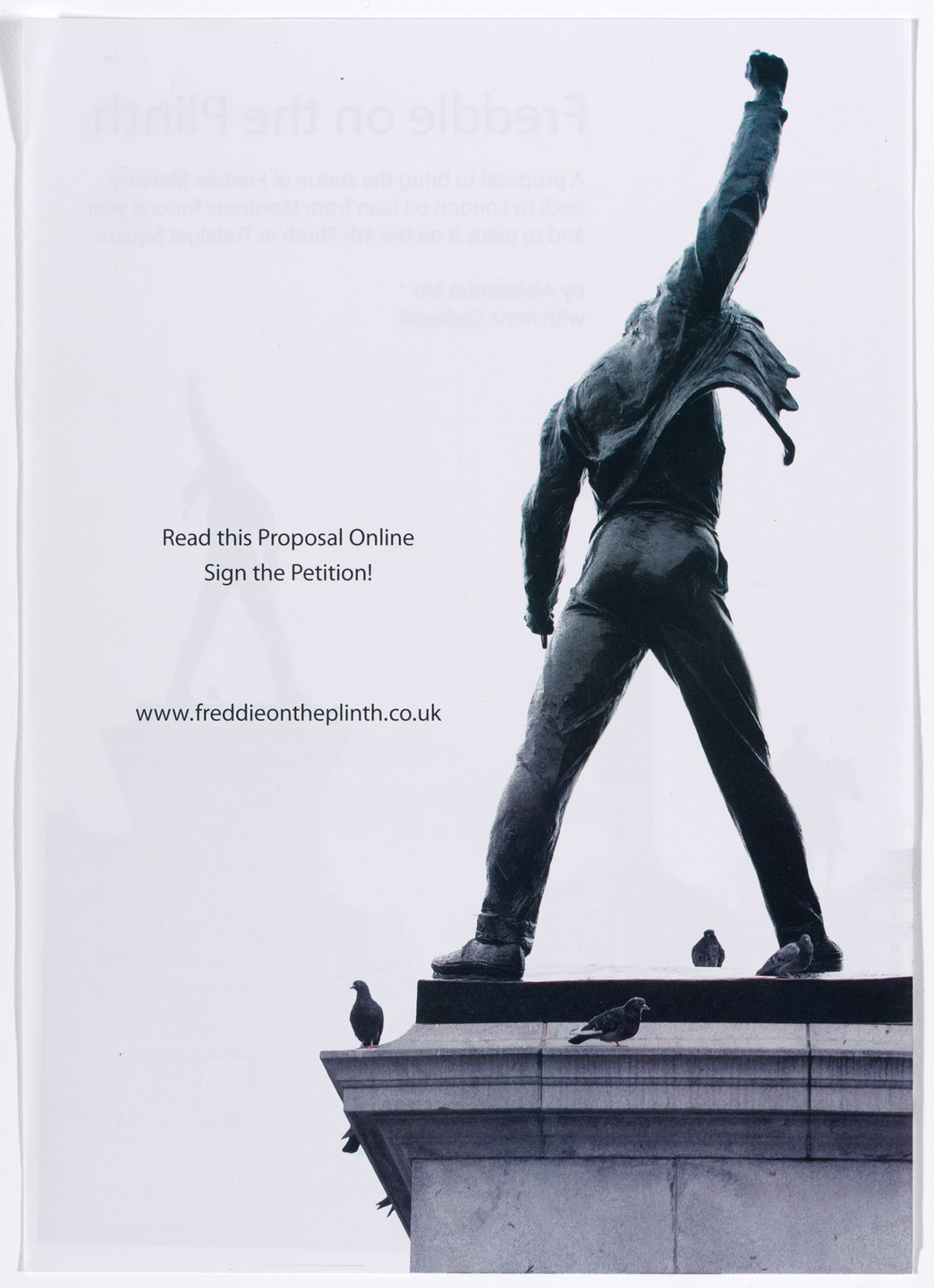Aleksandra Mir. Flyer for Freddie on the Plinth. 2010–11