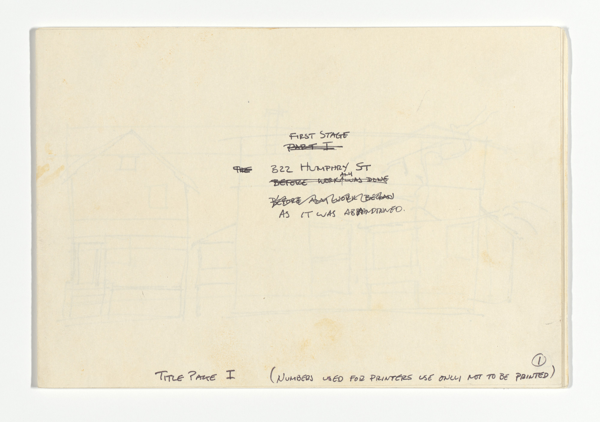 Gordon Matta-Clark. Maquette for Splitting