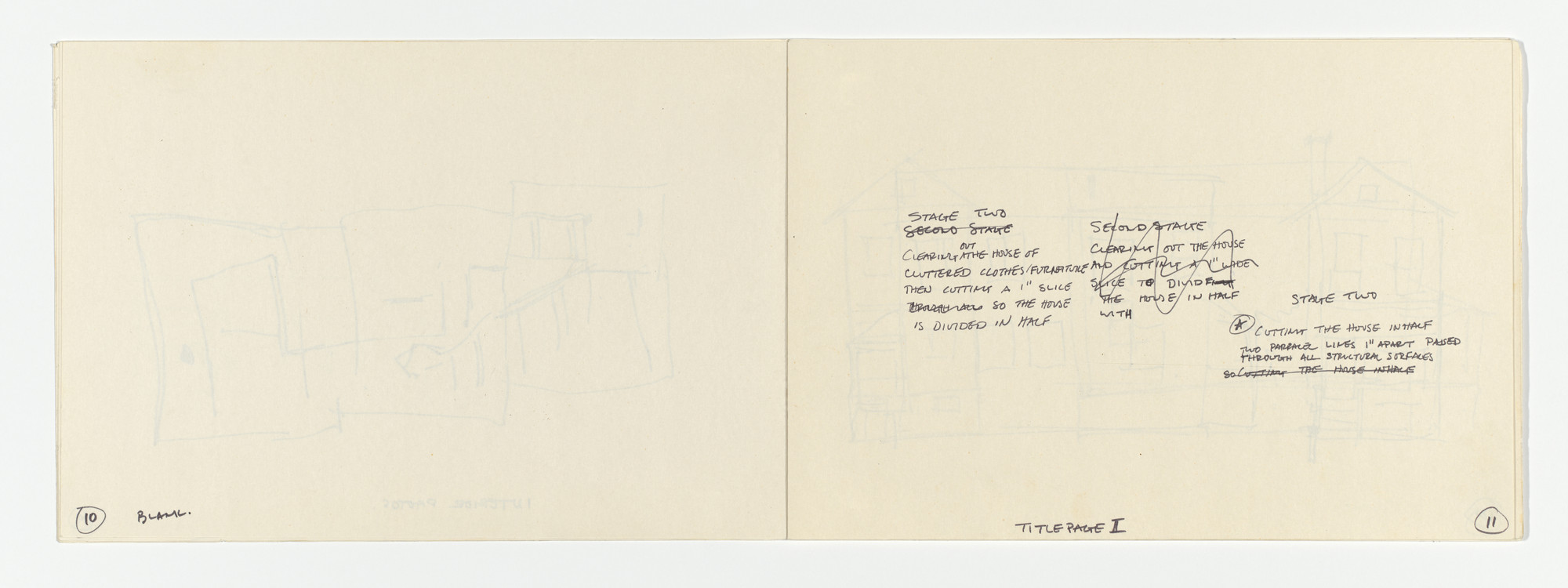 Gordon Matta-Clark. Maquette for Splitting. 1974