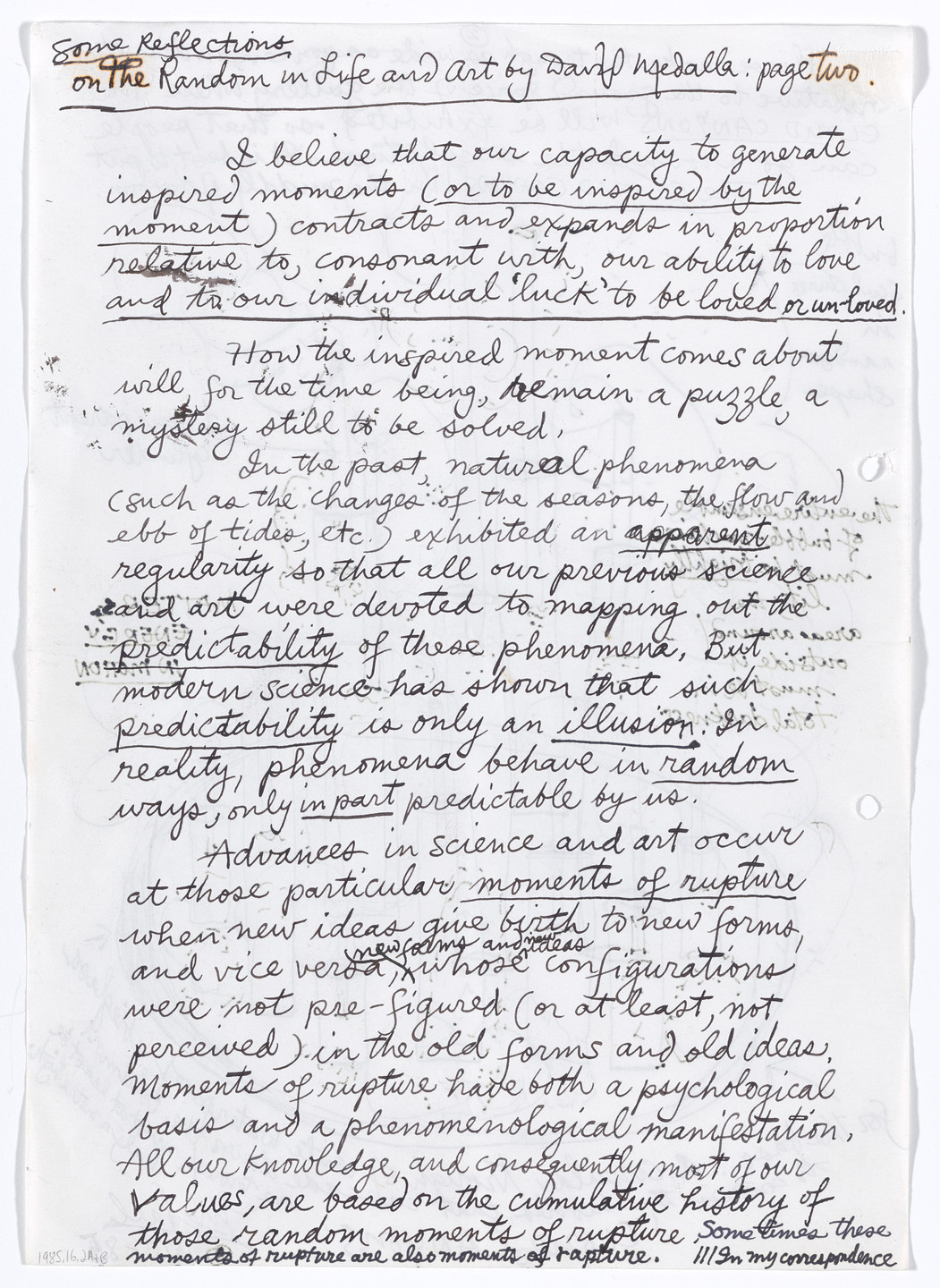 David Medalla. Cloud Canyons and Some Reflections on the Random in Life and Art. 1963–85