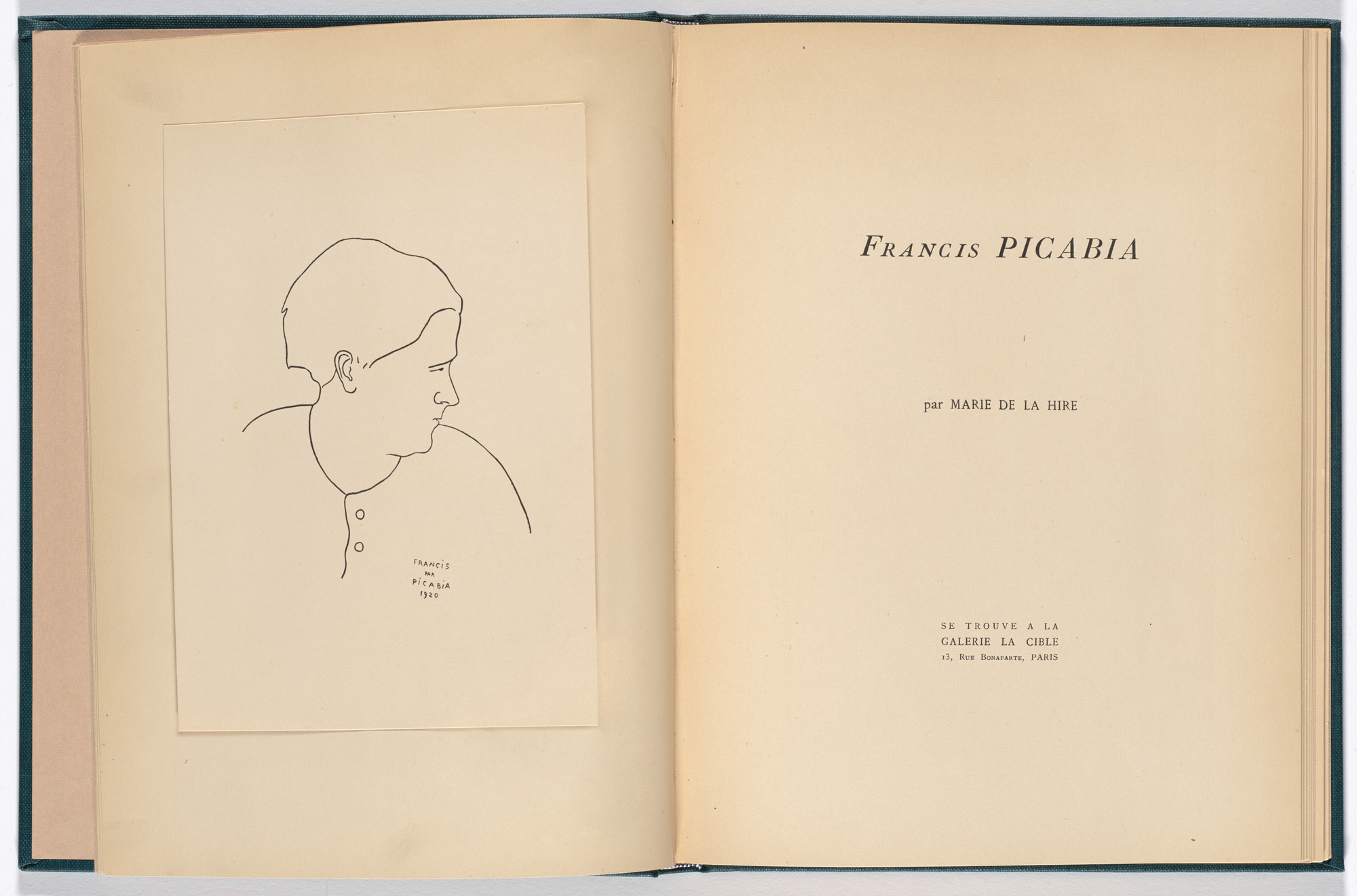 Francis Picabia. Reproduction of Francis par Picabia 1920 (frontispiece) from Monographie Francis Picabia (Francis Picabia Monograph). 1920