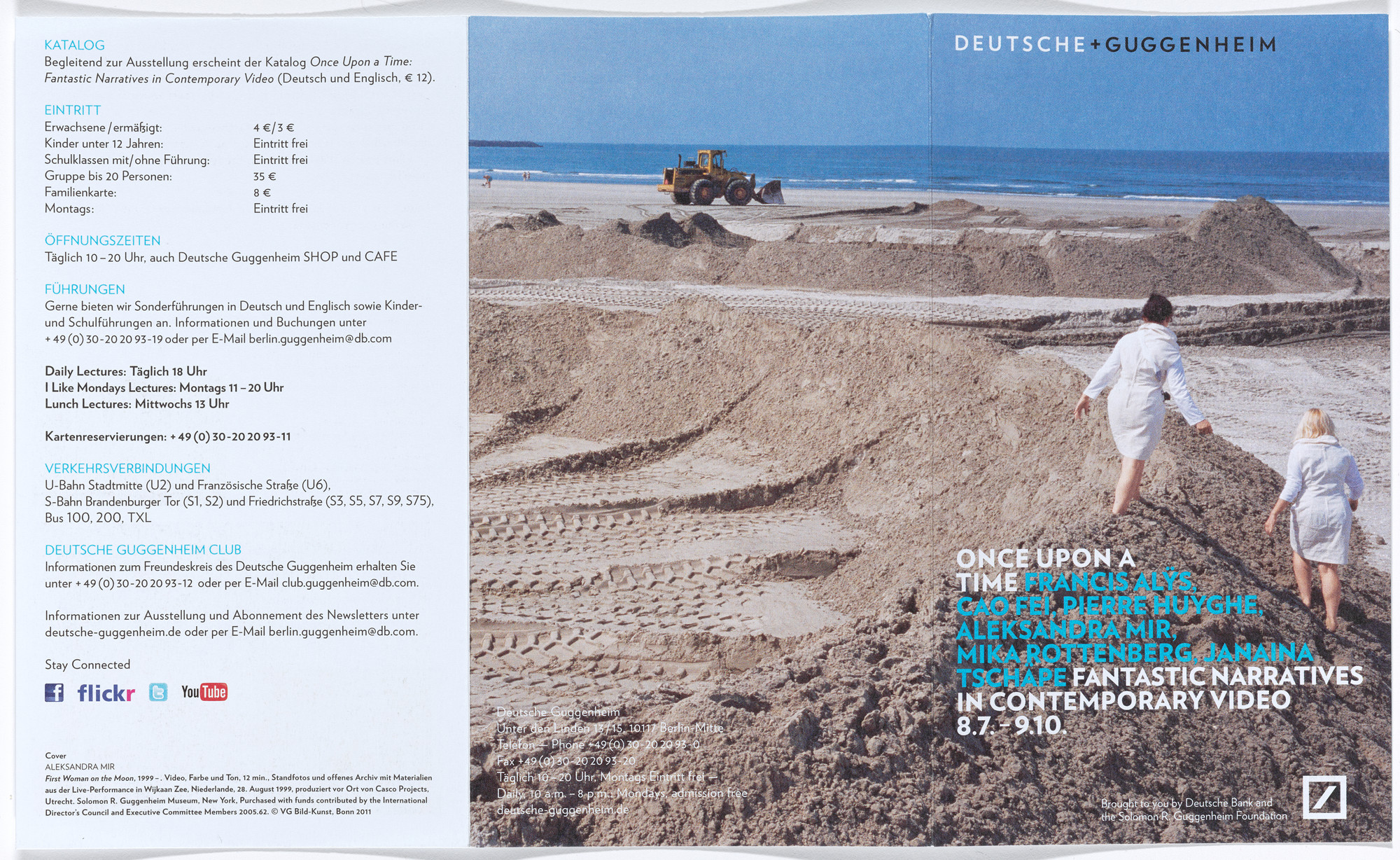 Aleksandra Mir. Brochure, invitation, magazine for Once Upon a Time, Deutsche Guggenheim, Berlin, July 8–October 9, 2011. 2011