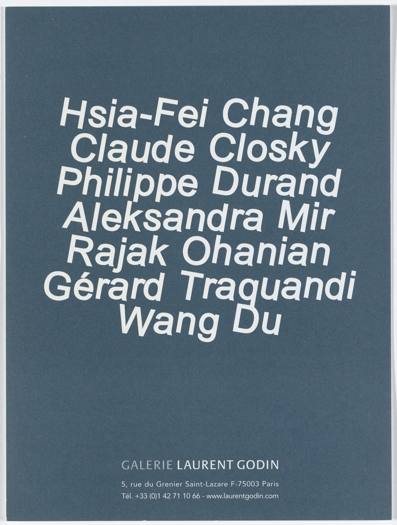 Invitation to inaugural exhibition at Galerie Laurent Godin, Paris, September 30, 2005