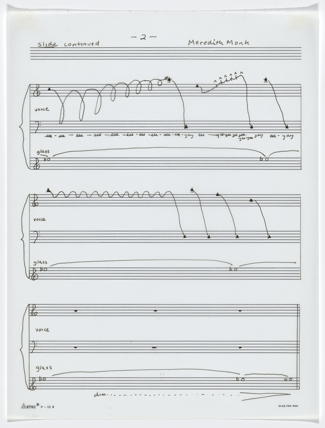 Meredith Monk. Slide from Our Lady of Late. 1972