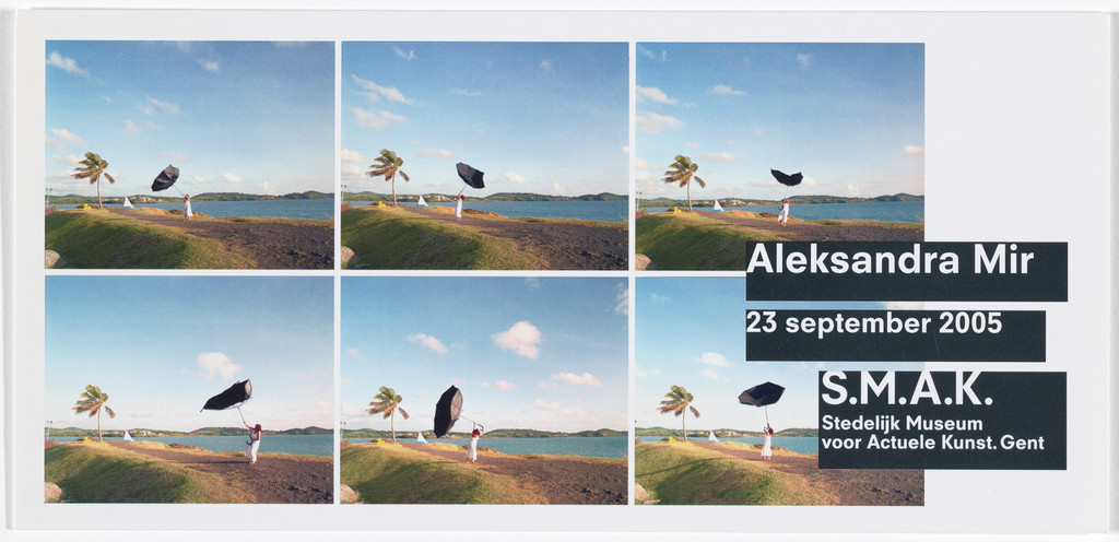 Annoucement card for The Big Umbrella (Martinique), S.M.A.K. Stedelijk Museum voor Actuele Kunst, Ghent, September 24–December 4, 2005