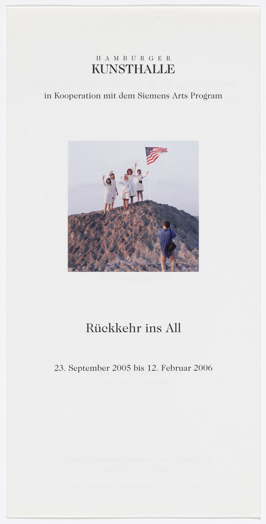 Invitation to opening of Return to Space, Hamburger Kunsthalle, September 23, 2005–February 12, 2006