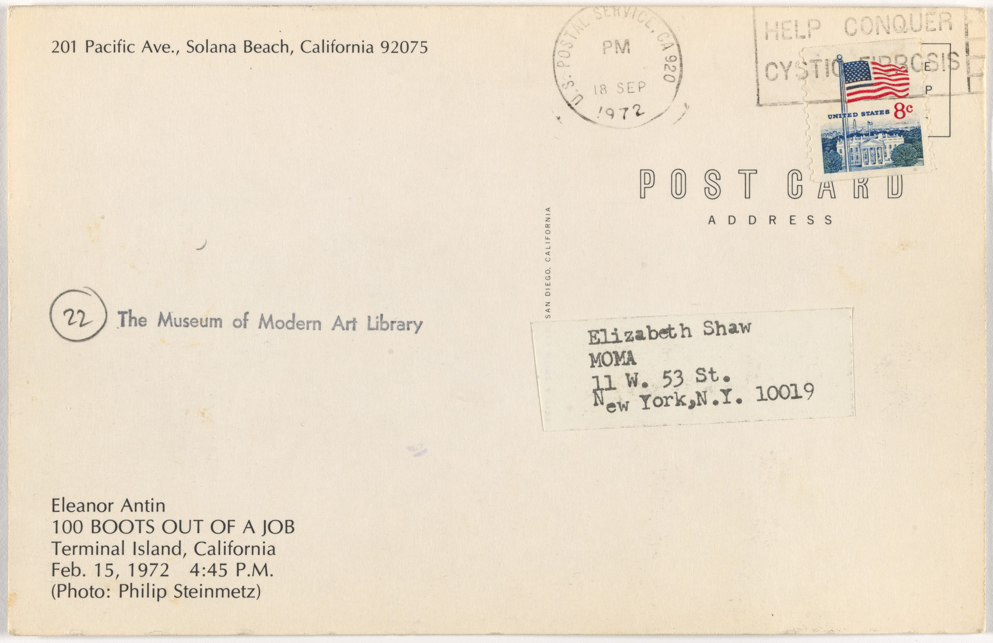 Eleanor Antin. 100 Boots. 1971-73