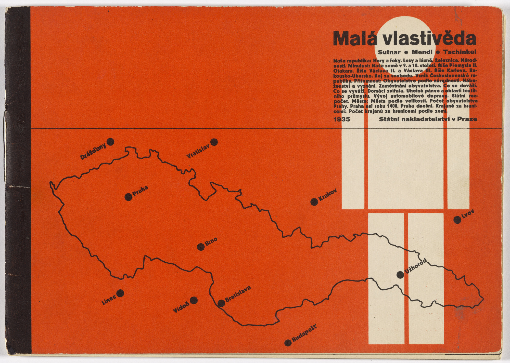 Ladislav Sutnar. Little Civics Reader (Malá vlastivěda) by Bedřich Mendel, with maps and diagrams by Augustin Tschinkel. 1935