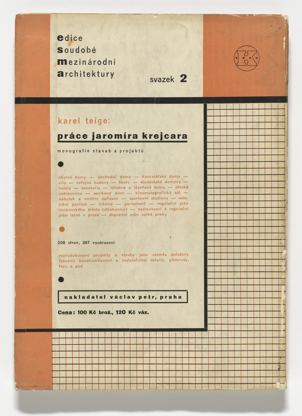 Karel Teige. The work of Jaromír Krejcar (Práce Jaromíra Krejcara). c.1933