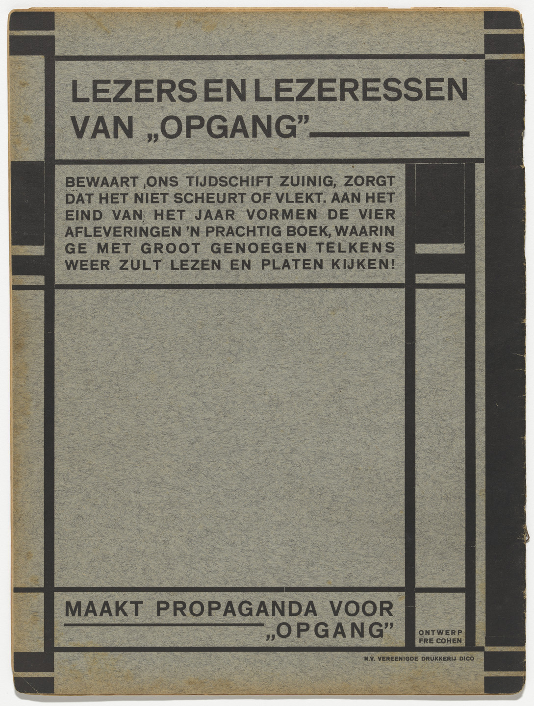 Fré Cohen. Opgang vol. 3, no. 3. 1924