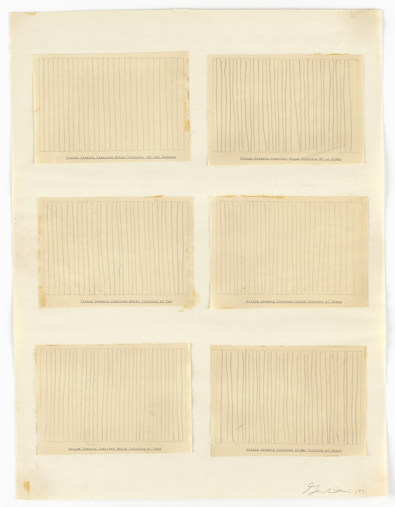 Stripe Drawing Executed While Thinking of the Drawing, of Sex, of Food, of an Enemy, of Sleep, of Death